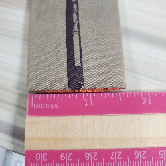 Vintage Square Bottom Rooster Tie Baseball Old Fashioned Necktie Black Graphic - Picture 6 of 9